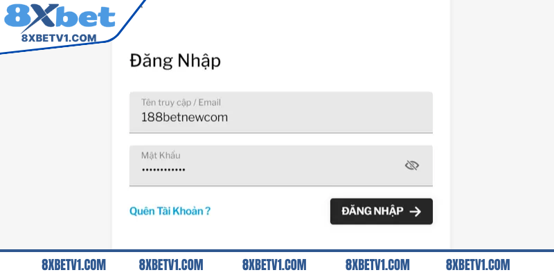 Đăng nhập 8Xbet được thực hiện với một loại thao tác đơn giản
