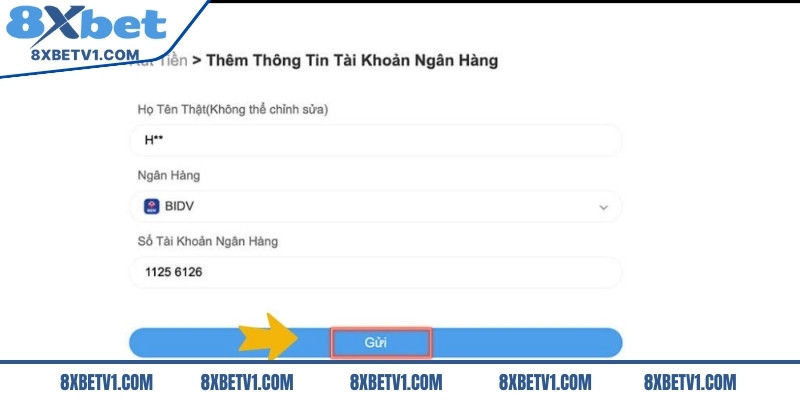Thực hiện lệnh rút tiền 8Xbet chính xác